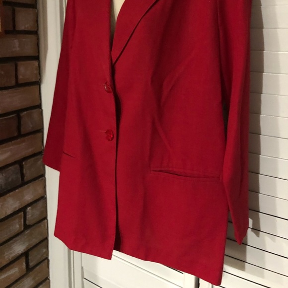 Sag Harbor Red Polyester Dress Jacket Size 6P - Picture 2 of 4